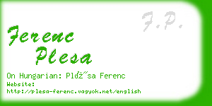 ferenc plesa business card